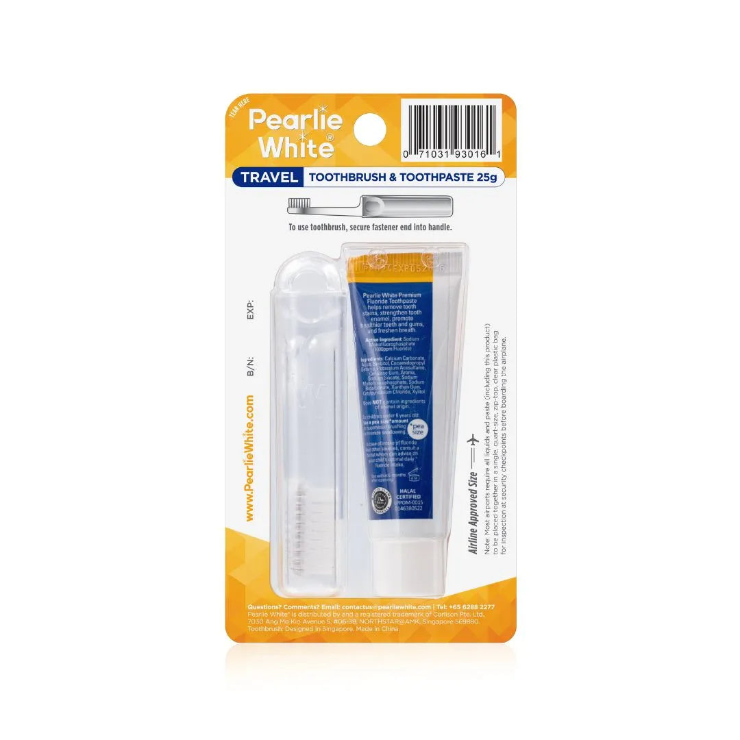 Travel Toothbrush with Premium Toothpaste 25g