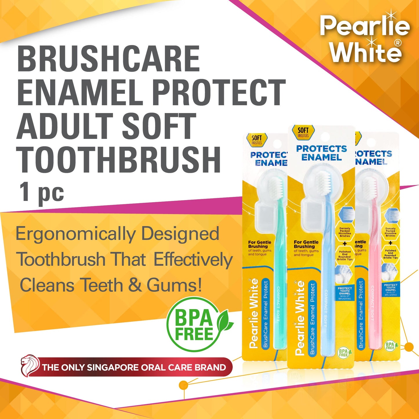 Enamel protection adult soft bristle toothbrush